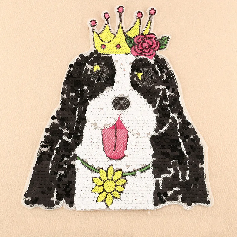 Блестящая нашивка большого размера для одежды пришивная аппликация с блестками