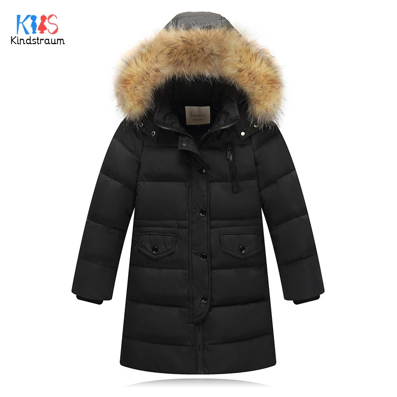 

Kindstraum 2018 New Arrival Kids Thick Down Parkas Girls Fur Hooded Coats Winter Pockets Clothes for Boys,RC1601