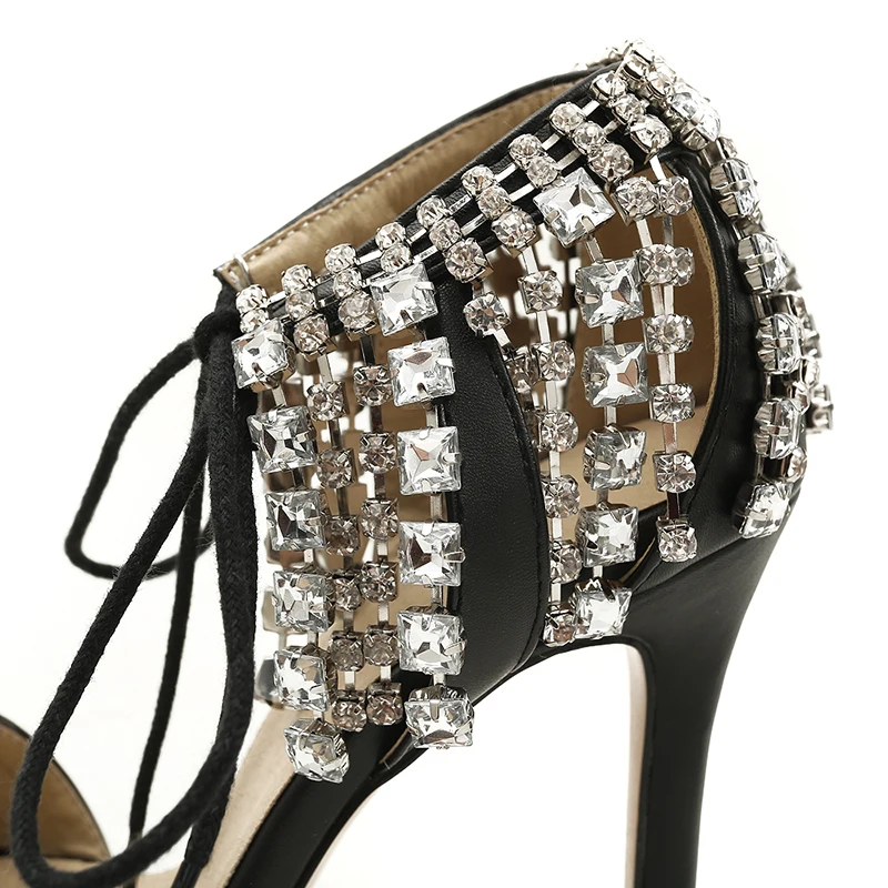 ZALAVOR/женские босоножки на высоком каблуке размеры 32 46 женские со стразами