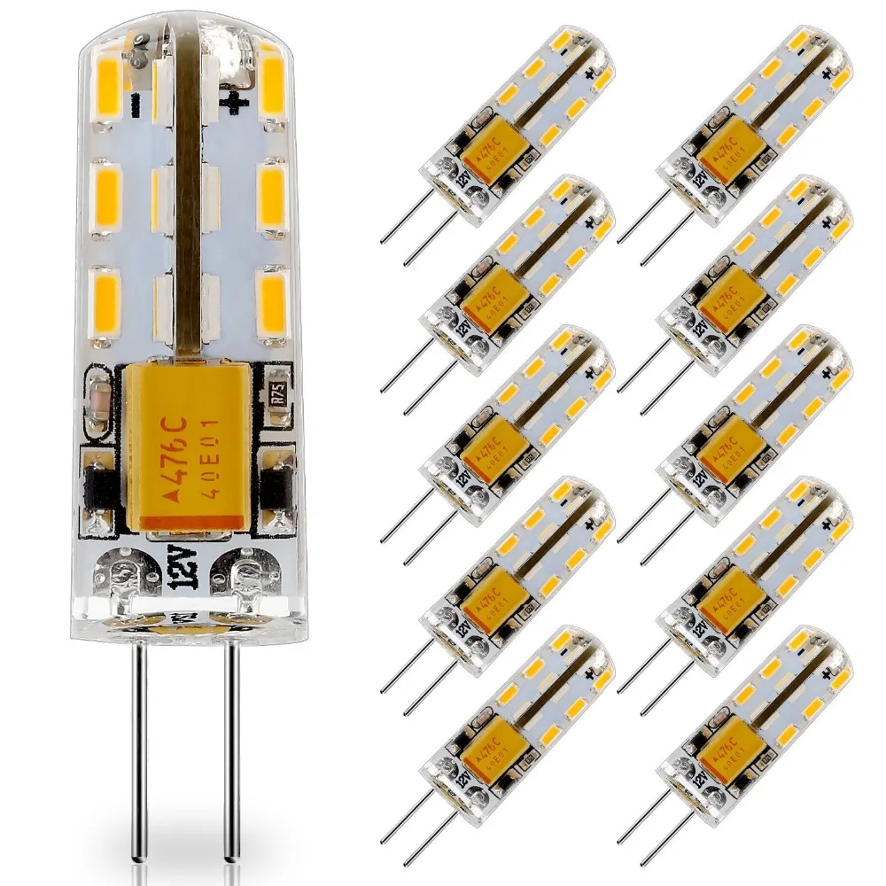 10 шт. G4 Светодиодная лампа 12 В AC DC LED 24LED Замена Вт T3 JC галогенные лампы теплый белый