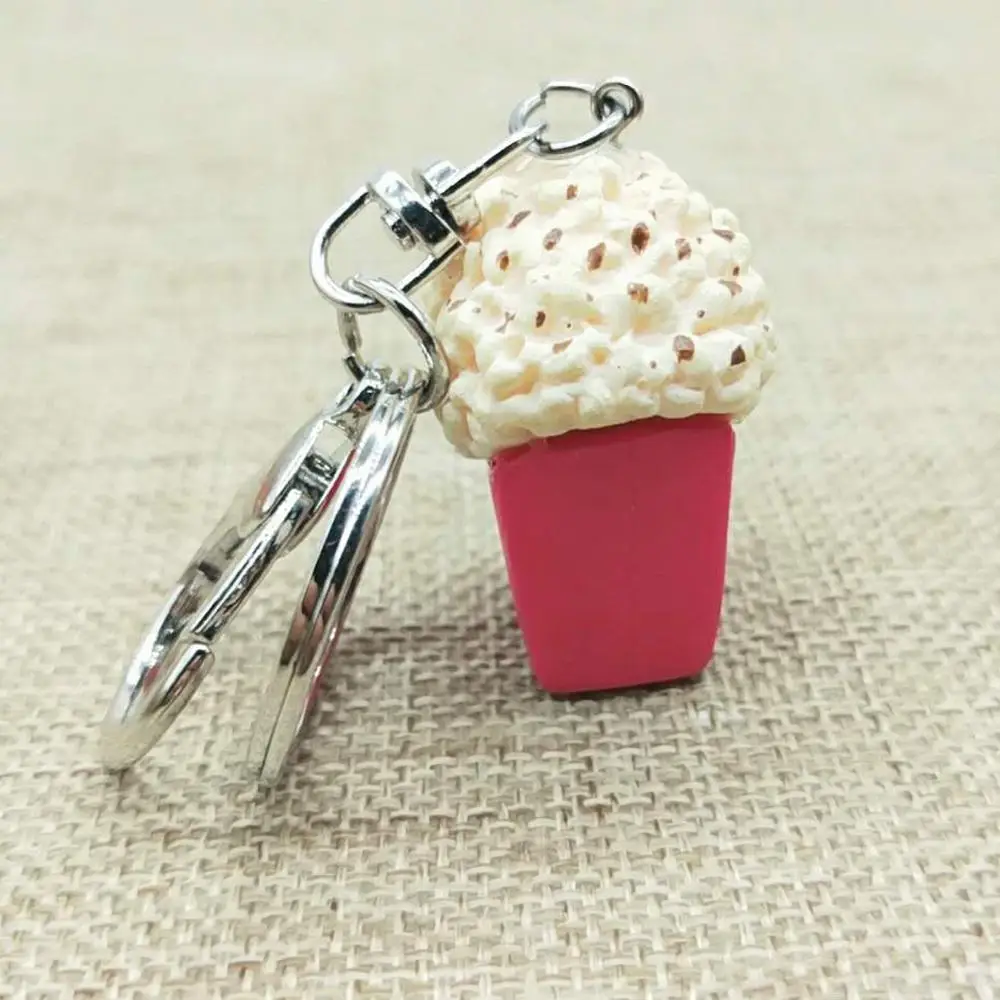 Креативный имитация милый брелок для ключей Автомобильный мини портфеля попкорн