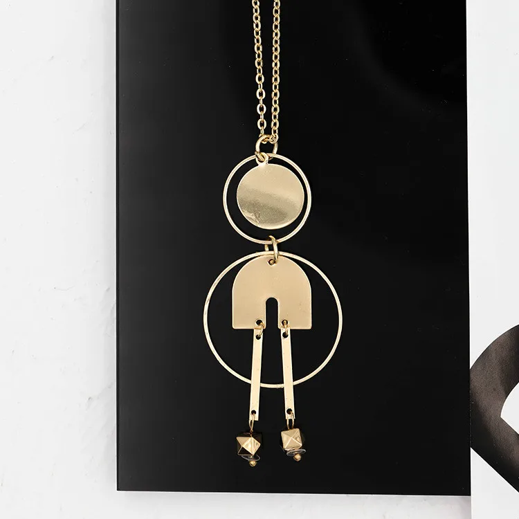 2018 New Fashion Women Necklace Hot Sale Simple Temperament Wild Gold Robot Modeling Designer Style Long Necklace Jewelry