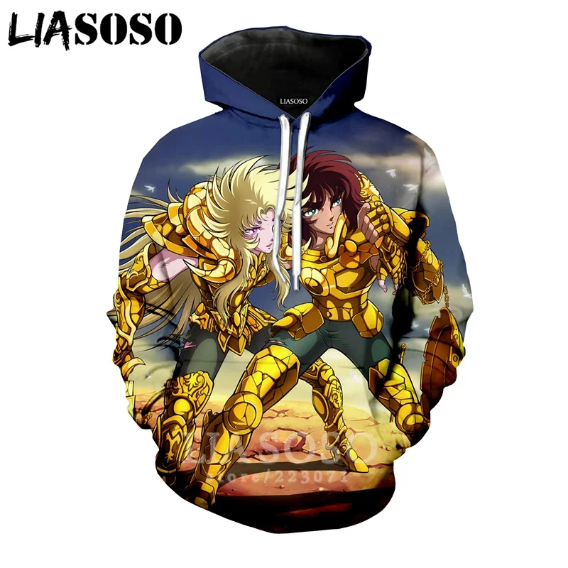 27 LIASOSO Новая мода для мужчин женщин толстовка 3D принт аниме Saint Seiya топ с длинными рукавами хип хоп Harajuku пуловер A224-08 - Цвет: 27