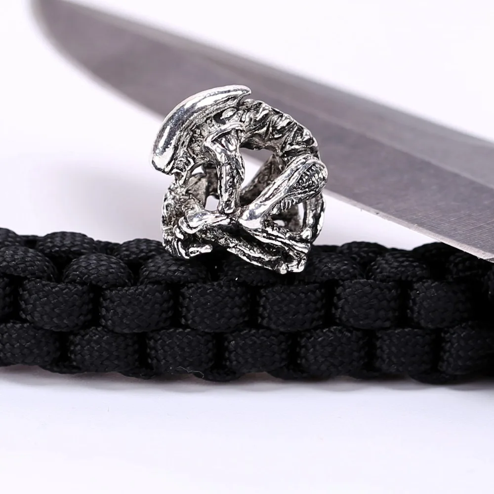 Новые бусы на веревочке Металлические Подвески Череп для бусины Паракорда