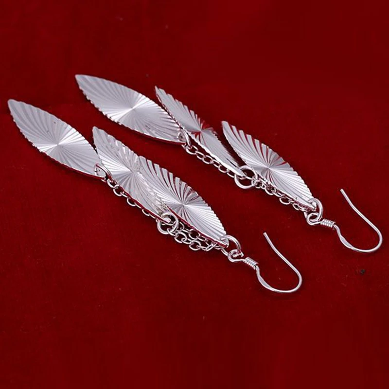 fashion jewelry For Women 925 silver plated Earring Triple-Leaf earrings E226 /RKAXEWCS SBSIDEIQ | Украшения и аксессуары