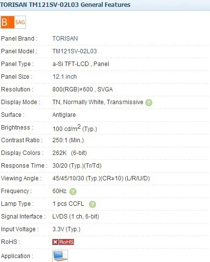 

TM121SV-02L03B 800*600 12,1 дюймов промышленный ЖК-дисплей, новый и класс A +, проверено перед отправкой
