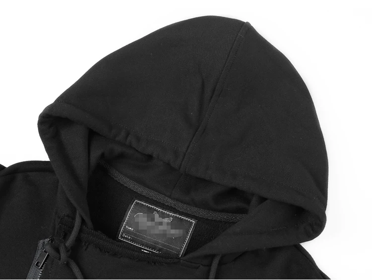 Мужские новые зимние черные кожаные повседневные хлопковые толстовки с