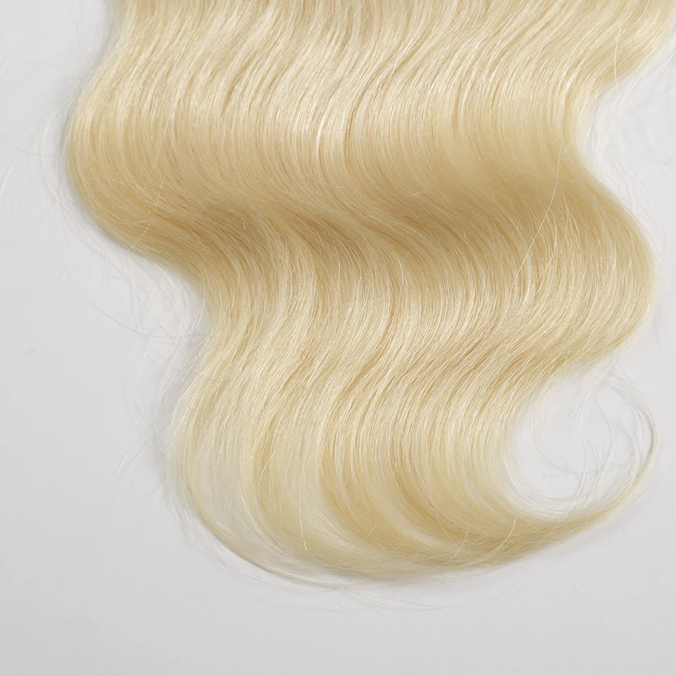 Покерное лицо 613 блонд объемная волна Кружева Закрытие бразильские Remy