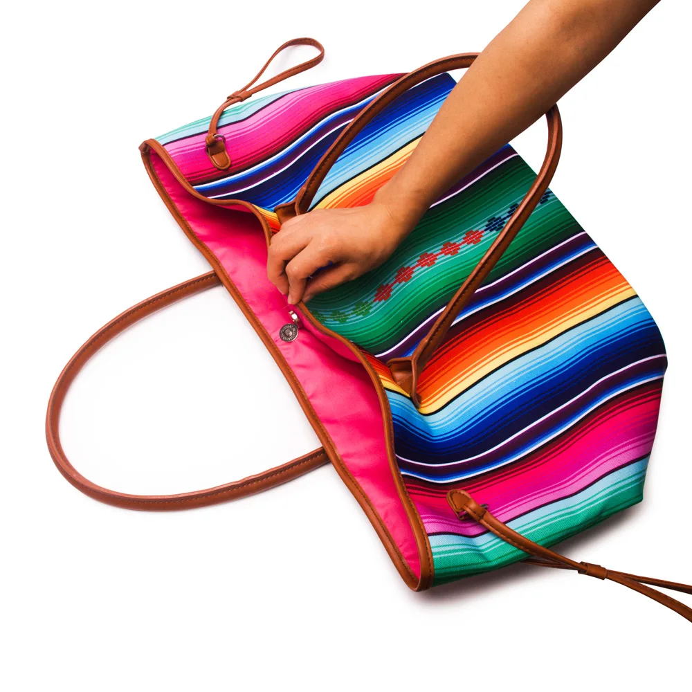 Большая вместительная полоска Aztec Tote оптом заготовки холст Serape String Travel DOM1061086 |