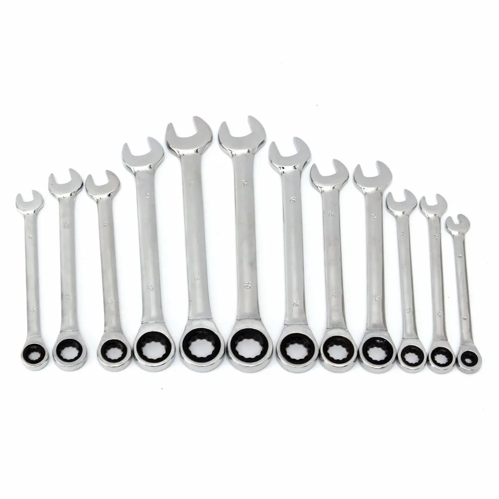 

1 pc Ratcheting Combination Wrench Set Hand Tools Gear Spanners Torque Instruments Multitool Kit for Car A Set of Key
