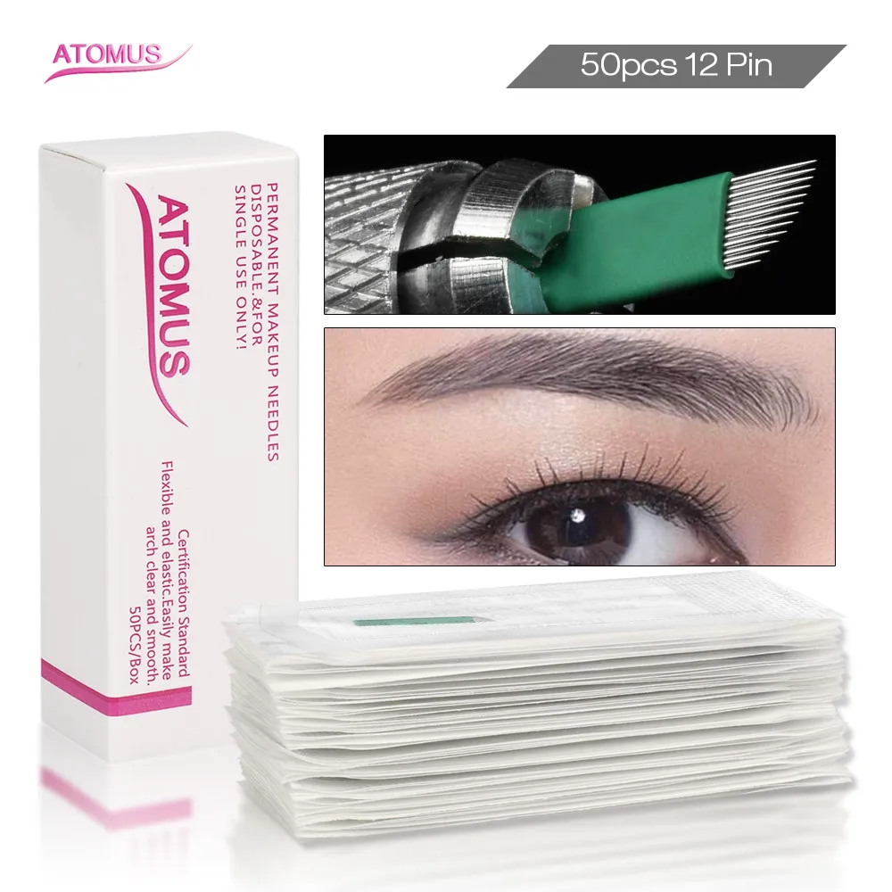 50 шт. иглы для микроблейдинга 12 контактов|microblading 12|microblading pinblade needle |