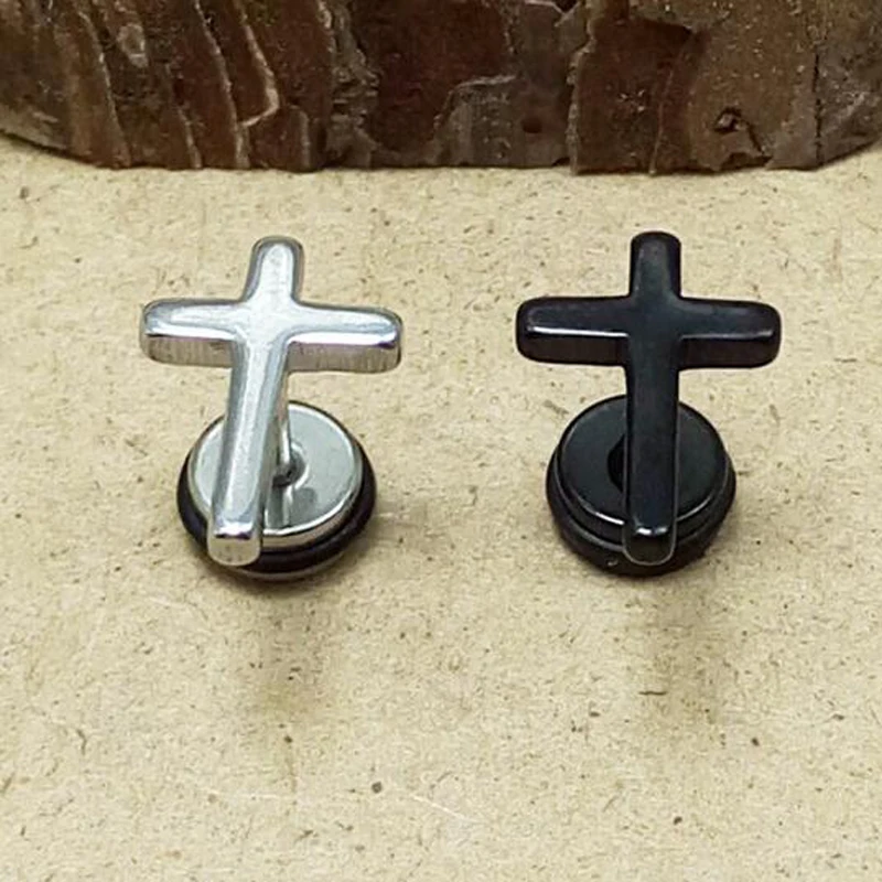 1 шт. панк нержавеющая сталь серьги гвоздики мужской крест Серьги Модные кисточки
