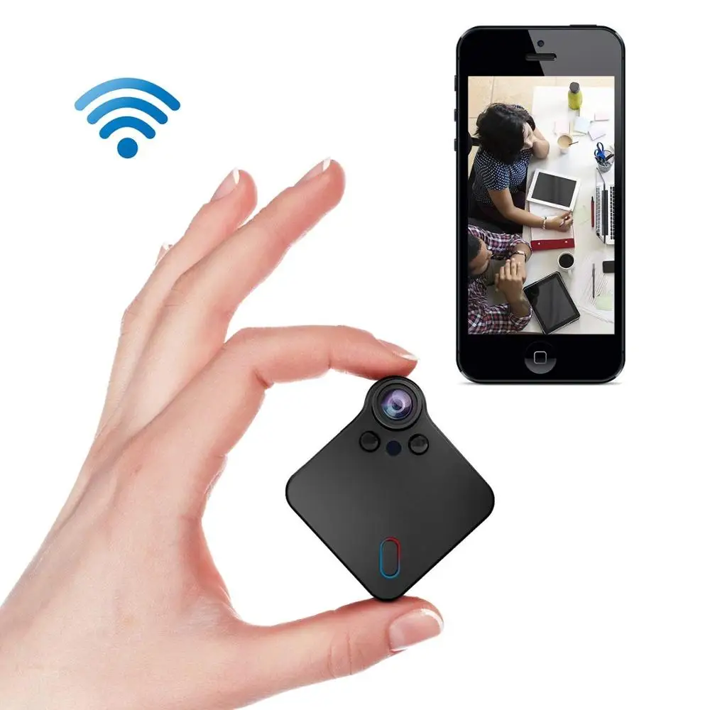 black CCTV wifi IP мини-камера с датчиком 1080 P, портативная видеокамера для безопасности, маленькая камера с функцией ночного видения, Поддержка обнаружения движения, скрытая TFcard - Цвет: black