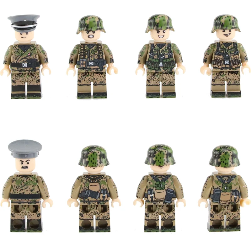 Weltkrieg 2 camouflage German Army Soldiers officers Figures Building Blocks weapons Accessories Military building blocks toys
