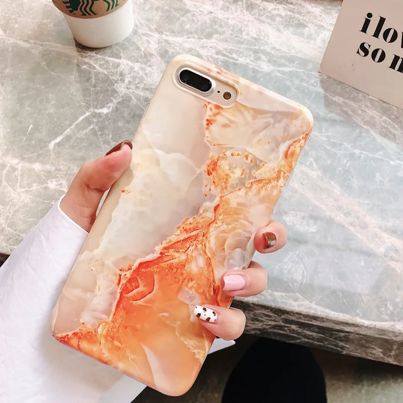 Винтажный Красный Мраморный чехол для iphone 7 xs max мягкий гранитный глянцевый с