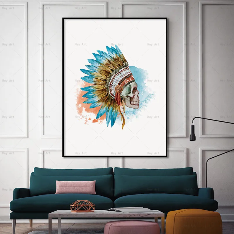 Коралловая раковина холст художественные плакаты и принты Рисунок со скелетом