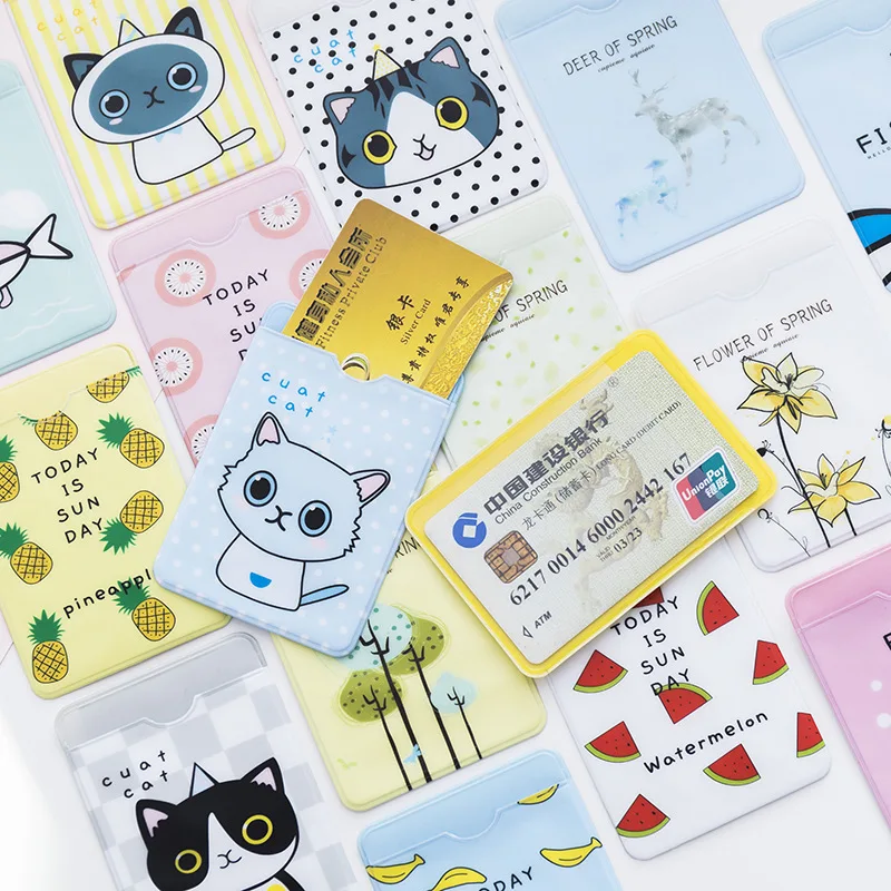 5 шт./лот чехол для карт Kawaii Cat Deer из ПВХ держатель банковских удостоверение