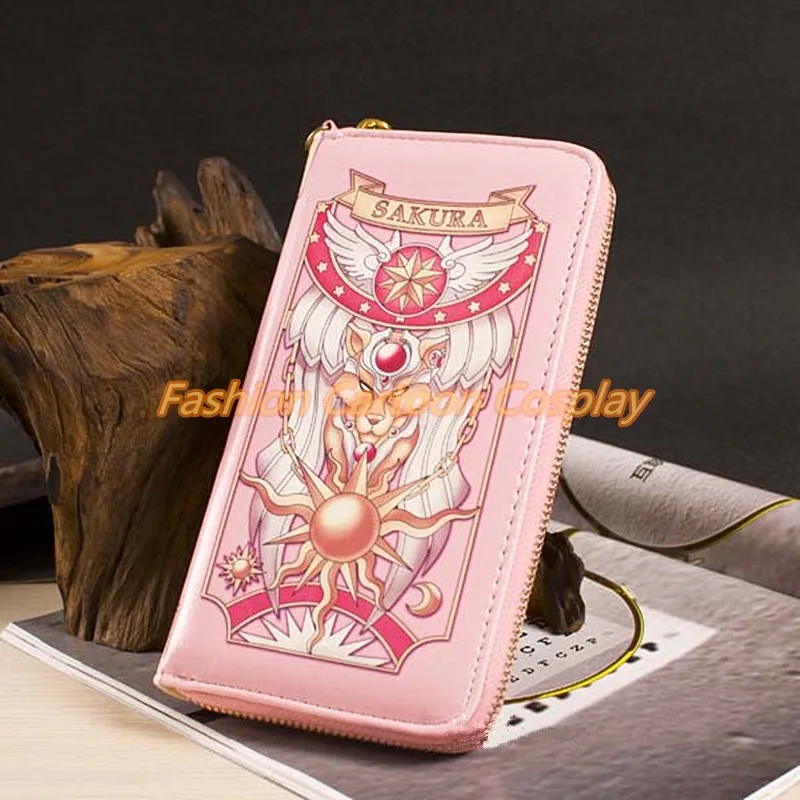 Новое поступление Косплей Аниме карточка Captor KINOMOTO Sakura искусственная кожа молния длинная сумка кошелек держатель карт кошелек