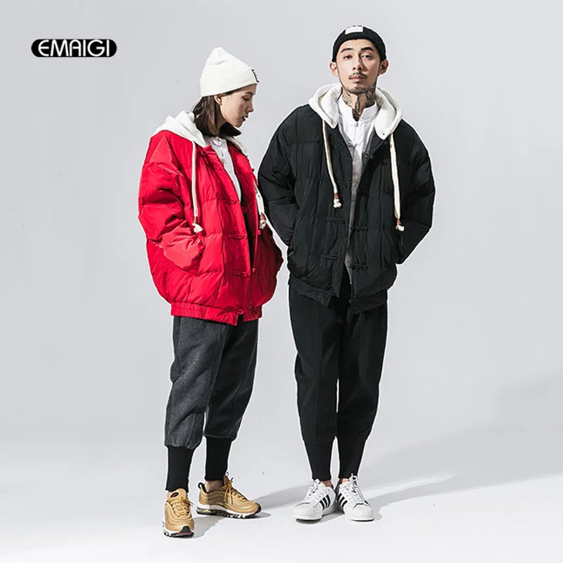 4 вида цветов зимняя свободная утепленная куртка-парка с капюшоном Мужская