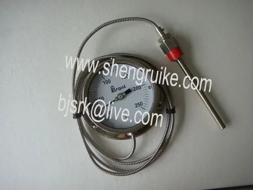 Удаленный биметаллический термометр с капиллярным циферблатом 3 дюйма|bimetal