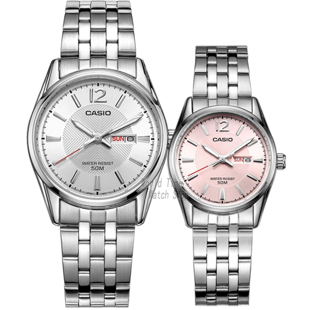M1335D7A-L1335D5A Casio Watch Часы Мужские кварцевые спортивные женские и мужские часы брендовые Роскошные водонепроницаемые парный комплект часов из нержавеющей стали Feminino Relogio Masculno MTP-1335D LTP-1335D - Цвет: M1335D7A-L1335D5A