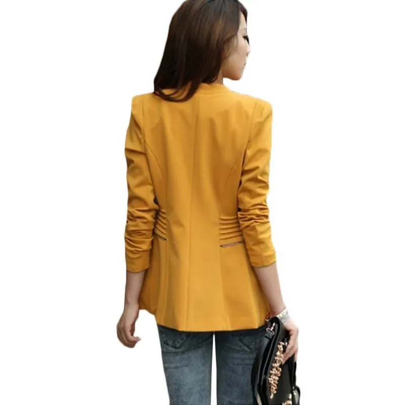 

New Women Fashion Spring Short Blazer Autumn Casual Suit Coats Women's Korean Zipper Long sleeve Thin Blazers Overcoats F678
