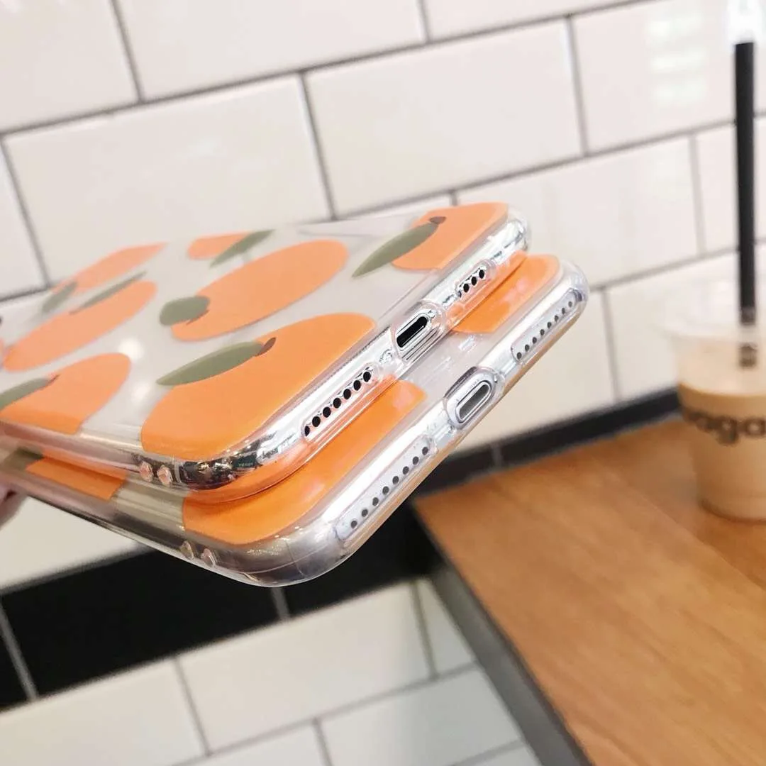 INS корейский милый фруктовый оранжевый чехол для телефона iPhone 8 7 6 6s Plus X XR Xs Max