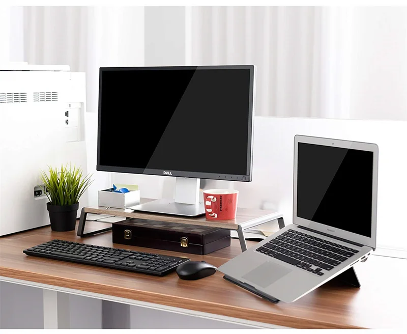 Подставка для монитора с металлическими ножками Для iMac MacBook ЖК-дисплей принтер, подставка для ноутбука Настольный органайзер прочная платформа Экономия места