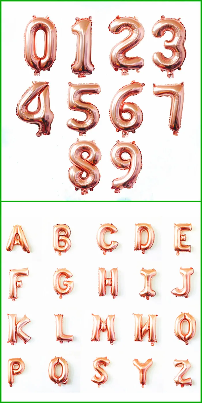 R6-RoseGold Balloon Розовое золото красное Письмо алюминиевая фольга Воздушные шары Свадебные гелиевые шары надувной воздушный шар День рождения украшение для детского праздника - Цвет: R6-RoseGold Balloon