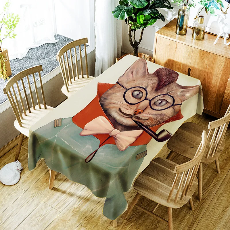 3d мультфильм Мистер лиса скатерть креативный Кот и лошадь узор полиэстер удобная
