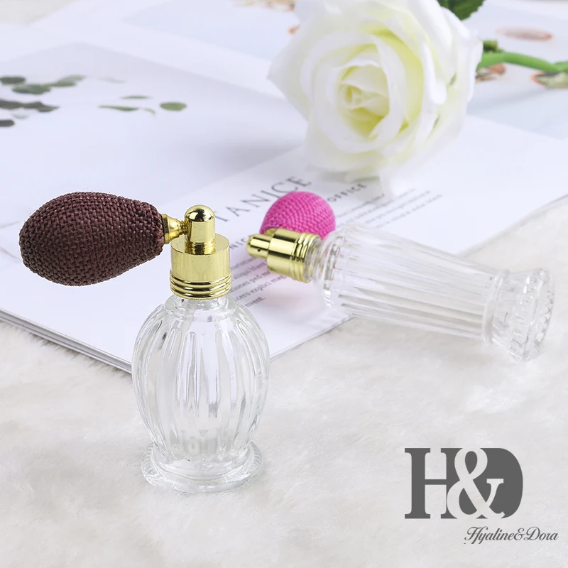 H & D набор из 2 прозрачных винтажных пустых многоразовых флаконов для духов