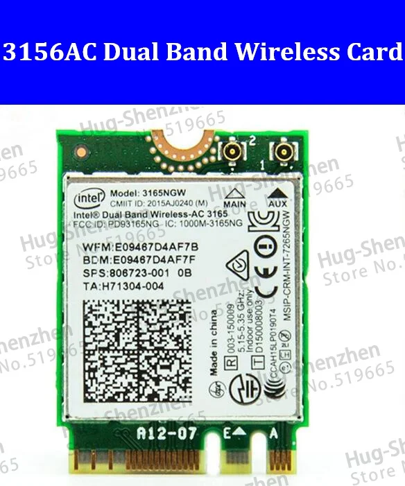 Двухдиапазонный беспроводной модуль Intel AC3165 3165NGW NGFF 433 Мбит/с Wi Fi Bluetooth 4 0