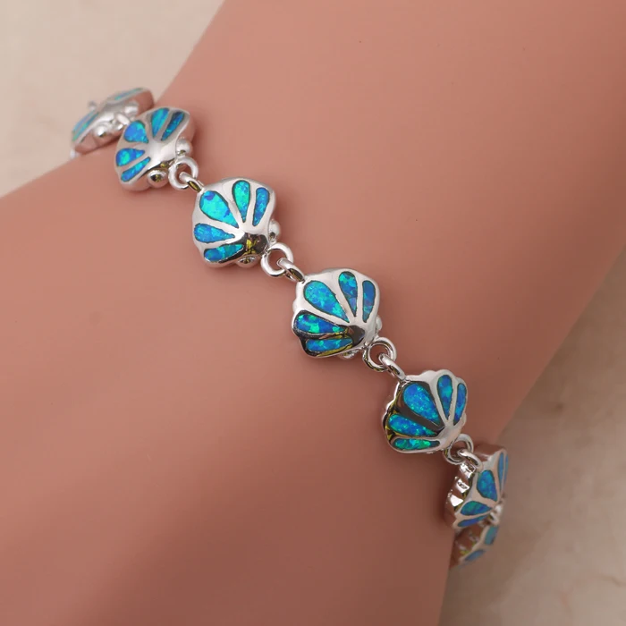 Top Quality Wholesale &amp retail Blue fire Opal silver stamped Fashion Jewelry Lady's Bracelets nice gifts OB020 | Украшения и