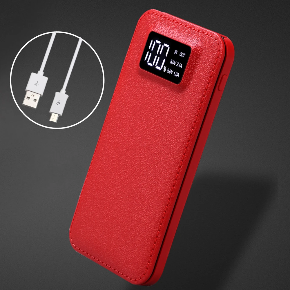 Внешний аккумулятор портативное зарядное устройство 20000 мАч быстрое 2 USB LCD для