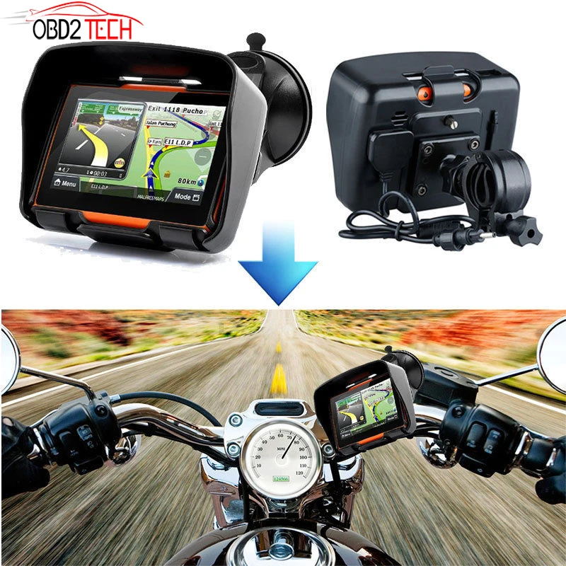 4,3 дюймов, 256 м ОЗУ, 8 ГБ, флеш, водонепроницаемый, для мотоцикла, gps, Bluetooth, навигатор, SAT NAV, сенсорный экран, для мотоцикла, gps навигация с картами