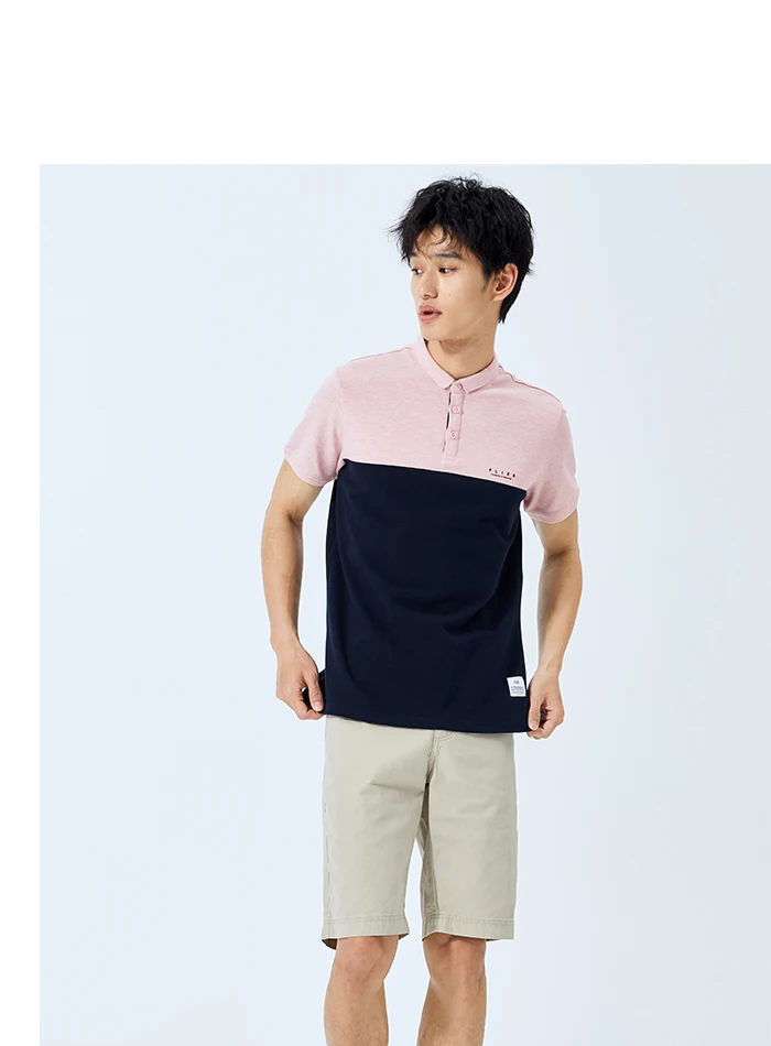 SEMIR, Мужская рубашка поло, лето, цвет, контрастная строчка, тренд, мужская рубашка поло с буквенным принтом, Студенческая рубашка поло