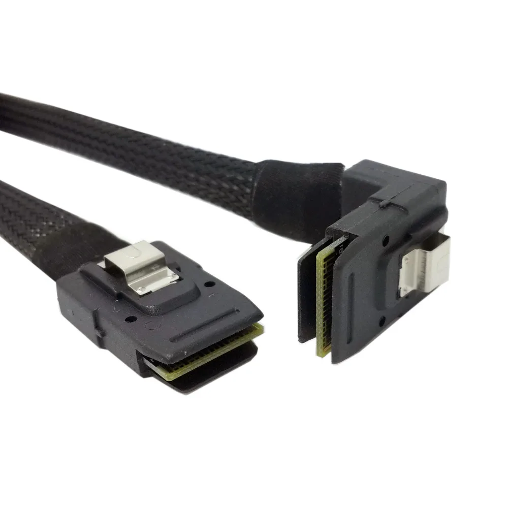 

SFF-8087 Mini SAS 4i 36P to 36Pin reverse Right Angled 90 degree Data Cable 0.8m