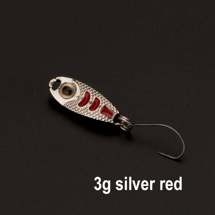 3g silver red Ложка рыболовные приманки 1,5g 3g 5g приманки металлические ложки с блестками, искусственная приманка isca карп рыбалка pesca бас воблер - Цвет: 3g silver red