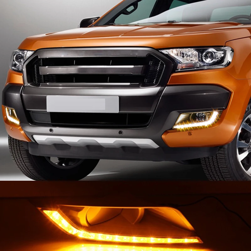 Hlxg 2шт Автомобильный светодиодный дневный ходовой светильник DRL для Ford Ranger 2015 2016