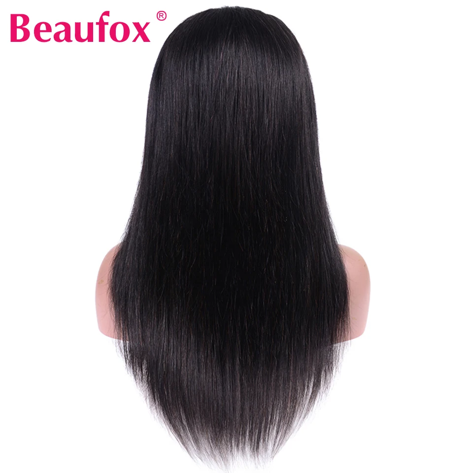Beaufox 360, парик с фронтальной шнуровкой, индийские прямые фронтальные человеческие волосы, парики, предварительно выщипанные 360, парик с кружевом 150%, средний коэффициент Remy