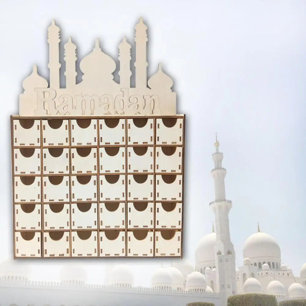 Рамадан деревянный Eid украшение Мубарак для дома мусульманская деревянная