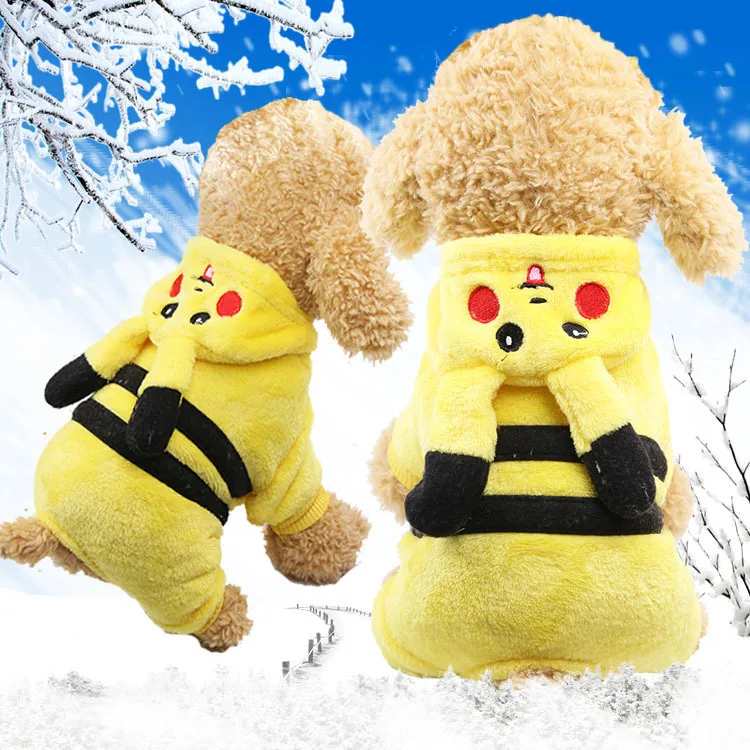 Pikachu Kimhome Pet Рождество Одежда для собак для маленьких Товары для собак Симпатичные Тоторо Косплэй большой собаки зимняя одежда Теплый Забавный собака костюмы Pet одежда - Цвет: Pikachu