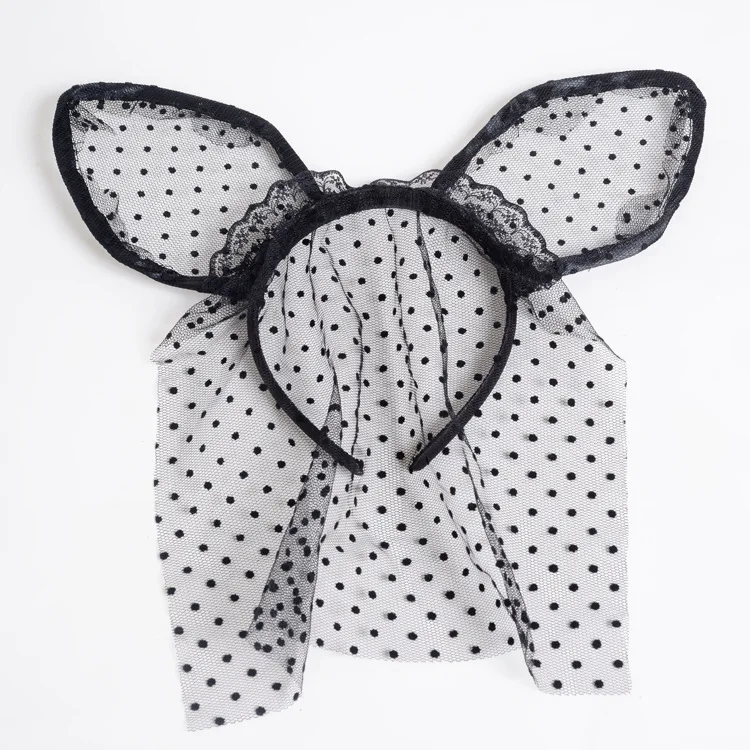 Сексуальные кружевные кроличьи ушки стильная повязка на голову для женщин