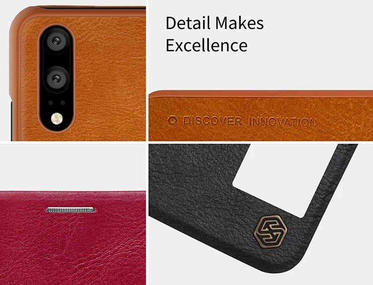 Чехол для huawei P20 Nillkin Qin, Роскошный кожаный флип-бумажник, задняя защитная крышка для телефона huawei P20 Pro Nilkin Smart View Wake Up
