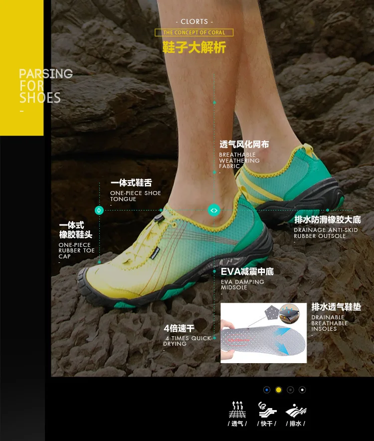 Clorts Лето Для мужчин и женщин Легкий Быстросохнущие кроссовки с плоской подошвой