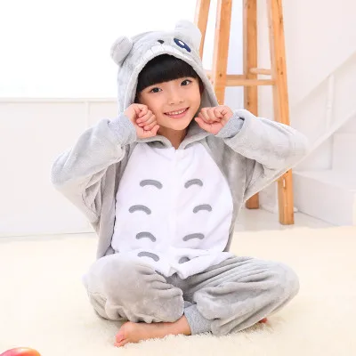Totoro Цельные пижамы для малышей; детская пижама с капюшоном для костюмированной вечеринки с изображением животных; пижамы для мальчиков и девочек; детская одежда для сна с рисунком единорога, стежка, панды - Цвет: Totoro