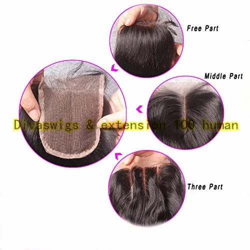 Lace Closure Straight Brazilian Coarse Italian Yaki Hair 4x4 Top Bleached KnotsLace Front Closures With Baby |