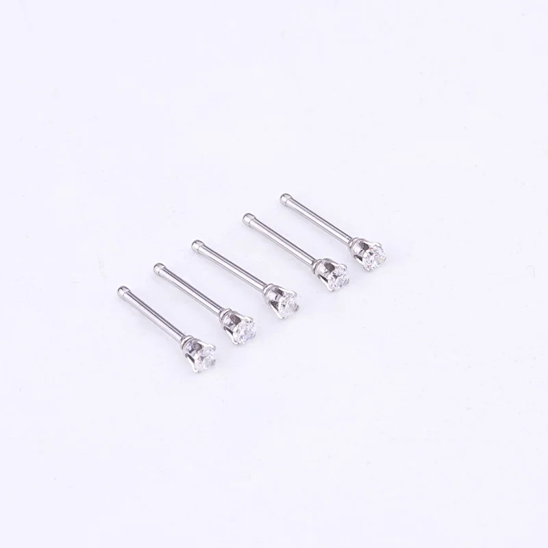Sellsets 24 шт./лот Новый 2 мм Кристалл Циркон кости носа Стад и кольцо 316L хирургические
