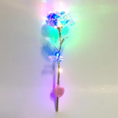 

LED Light Star Gold Foil Rose Mother's Day Valentine's Day Present Gift Gold Plated Rose Flower Holiday Wedding Party Decoration