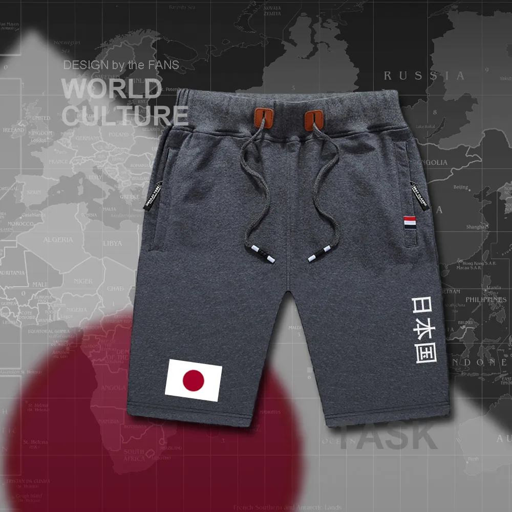 Японские мужские пляжные шорты Nippon, новинка, мужские пляжные шорты с флагом, для тренировок, на молнии, с карманом, для бодибилдинга,, JPN, японская страна, JP